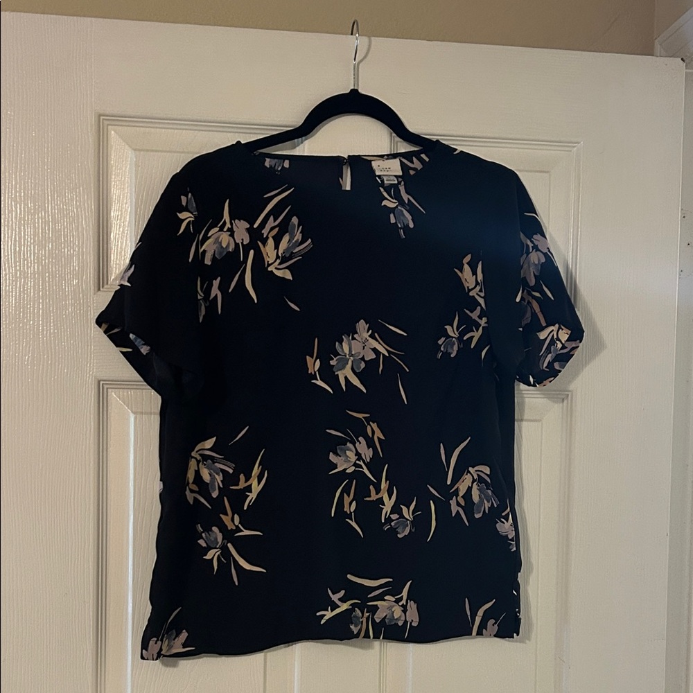 A New Day Black Floral Blouse